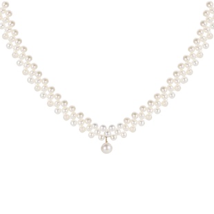 法式天然小珍珠choker项链礼服锁骨链轻奢小众女颈链挡疤痕女项圈