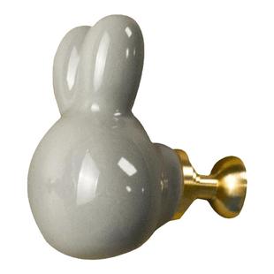 轻奢儿童房柜门白色可爱卡通橱柜抽屉把手柜子彩色陶瓷黄铜拉手