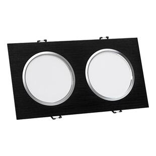 超薄筒灯led长方形射灯嵌入式客厅吊顶卧室无主灯设计双头斗胆灯