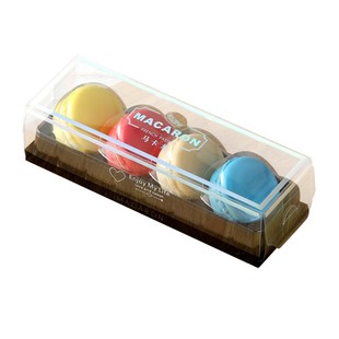 瑞丽马卡龙包装盒高档法式饼干盒子开窗PET透明4/5/6粒烘焙抽屉式