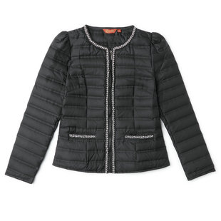 低圆领轻薄羽绒服女短款2025新款秋冬修身显瘦纯色百搭白鸭绒外套