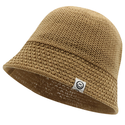 笑脸薄款镂空透气自闭素颜帽子