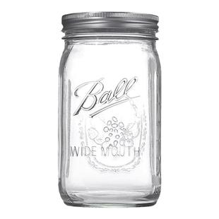 ball mason jar梅森瓶玻璃密封罐食品级杯美式分体盖进口果酱罐子