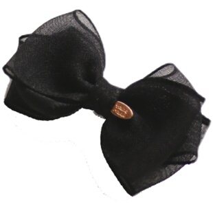 原创日系甜美公主立体小蝴蝶结边夹韩国网纱小发夹顶夹弹簧夹女