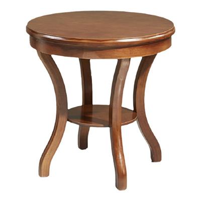 实木小茶几简约边柜双层圆形小桌