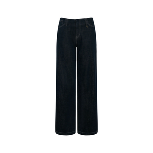 Kroche 慵懒休闲 无腰头 舒适棉质宽松阔腿牛仔裤