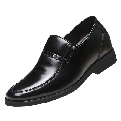 春秋新款男士隐形内增高皮鞋真皮