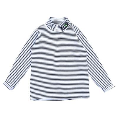 男童条纹半高领德绒打底衫