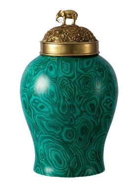 茱莉安陶瓷法式绿色花瓶盖坛