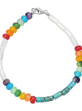 GRGR彩色玛瑙贝壳绿松石手串