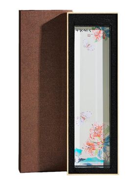兰斋花晨月夕水晶镇纸书法专用镇尺毛笔字创意压纸石毛笔架压书神器文房四宝练字文创摆件压条笔搁镇纸尺