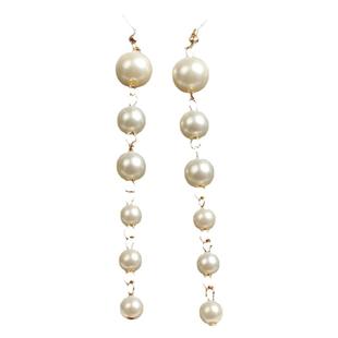 日韩大小双面珍珠串珠长款耳坠女流苏夸张耳钉耳环耳线配饰饰品