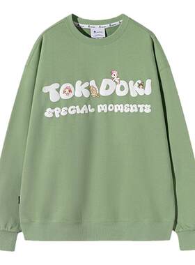tokidoki/淘奇多奇玩趣发泡印花宽松上衣男女韩系套头圆领卫衣潮