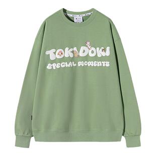 tokidoki/淘奇多奇玩趣发泡印花宽松上衣男女韩系套头圆领卫衣潮