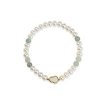 京润珍珠碧安S925淡水珍珠手链5.0-6.0mm近圆形白色珠宝新年礼物D