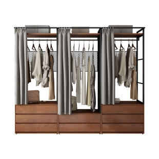 纯实木衣柜2025新款爆款卧室家用衣橱金属铁艺钢架结构定制衣帽间