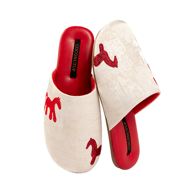 26马年拖鞋女新中式福马刺绣印花本命年提花室内家居防滑情侣四季