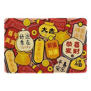 大江地垫2026新款红色入户门除尘脚垫马年耐磨进门垫门口防滑地毯