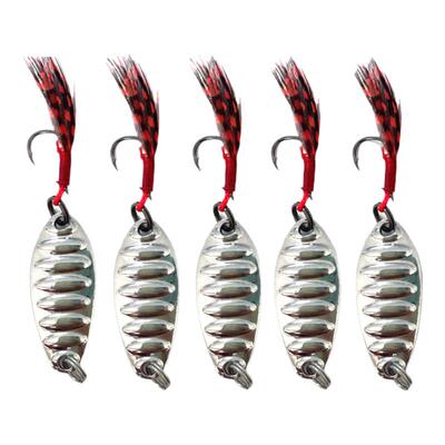 龙森5枚微物平振亮片路亚饵远投马口翘嘴鲈鱼铁板钩假饵拟饵淡水