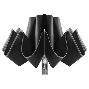 空谷十骨黑胶防回弹自动伞青春款黑胶晴雨伞遮阳伞反向节节收大伞