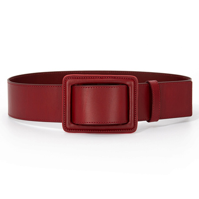 设计感真皮宽腰带裙子大衣腰封女