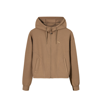 安踏遛弯外套阔腿裤松弛感开衫女冬季宽松休闲直筒运动裤运动上衣