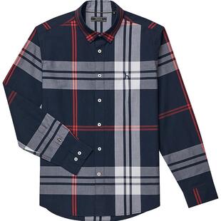 Hazzys哈吉斯春夏男士上衣纯棉长袖衬衫格纹商务时尚休闲衬衣潮流