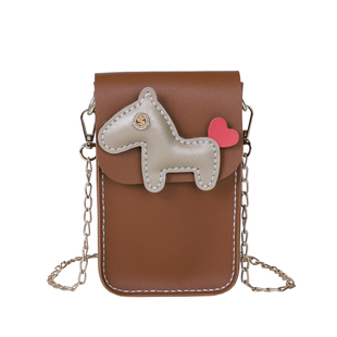 可爱卡通小马手机包diy手工编织包包自制材料手作马年单肩斜挎包