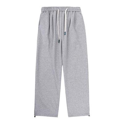 港仔文艺男灰色休闲运动直筒卫裤