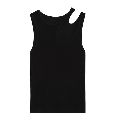 NEVA HU黑色针织背心女设计感小众2025夏季新款镂空无袖内搭上衣