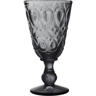 法国进口La Rochere浮雕高脚杯玻璃酒杯 古典欧式葡萄酒杯果汁杯