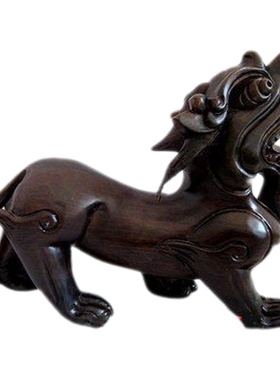 貔貅皮休风水摆件黑檀木