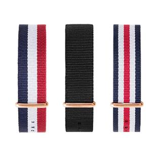 官方同款代用dw尼龙手表带黑色红色男女原装帆布配件14 18 20 mm