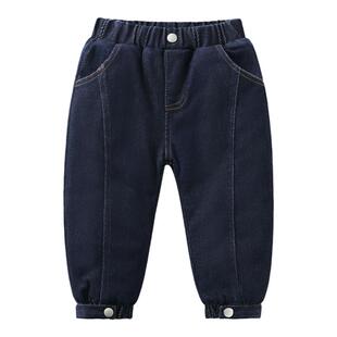 宝宝棉裤秋冬2022新款男童女童夹棉牛仔裤子儿童保暖外穿加厚冬装