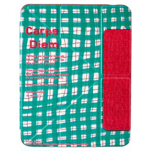 绿格红英文适用苹果ipad11平板电脑保护套air7/pro带笔槽Y+三折mini7/10代air13寸/4/5/6亚克力硬壳男女新款