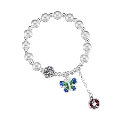 顺庆银楼女足银999梦蝶手串