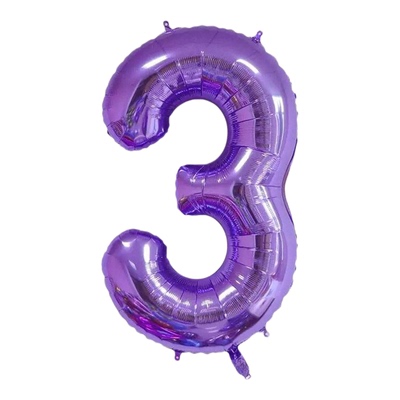 40寸紫色数字生日派对铝膜气球