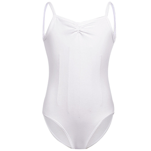 儿童舞蹈服女童吊带白色芭蕾舞中国舞培训班练功服艺考体操服高跨