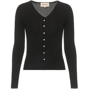 宝姿PORTSPURE女装舒适松弛百搭显瘦V领珍珠扣针织开衫