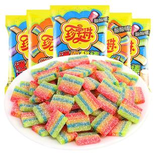 珍宝珠酸条糖果酸棒彩虹软糖水果糖网红爆款儿童好吃的小零食食品