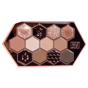 HOLD LIVE蜂巢碎钻眼影盘 新款蜜茶奶咖橘棕哑光珠光闪粉显色日常