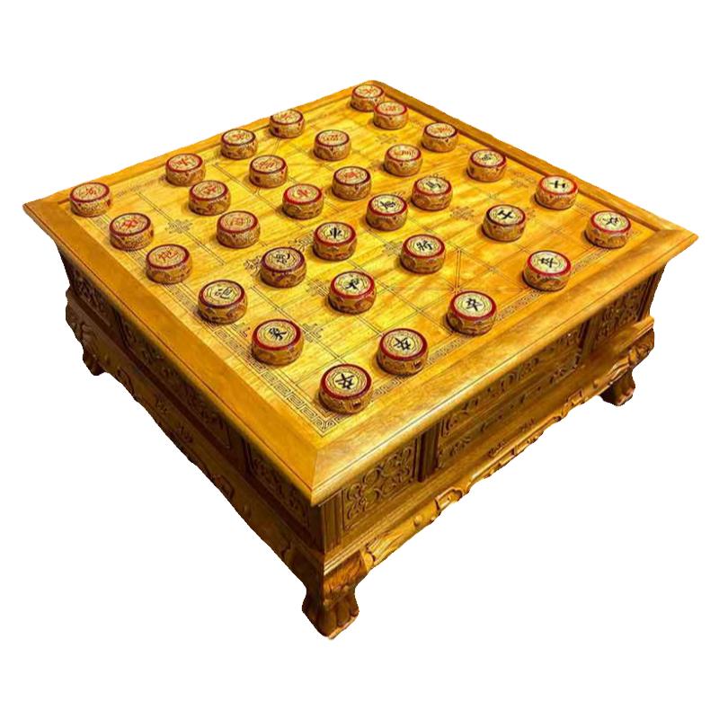 正宗金丝楠三用小叶桢楠象围棋盘茶盘多功能实木折叠成人大号中国