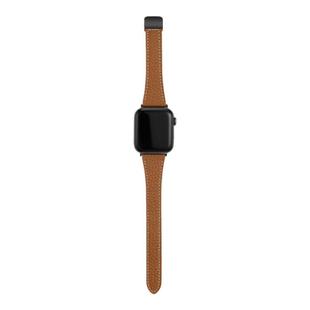 iserisewatch适用苹果手表s11表带iWatchs10代夏女款applewatch9真皮荔枝纹SE小蛮腰41mm45高级磁吸扣Ultra3