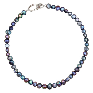 Minimalist/Light Luxury 异形黑色炫彩珍珠项链女necklace