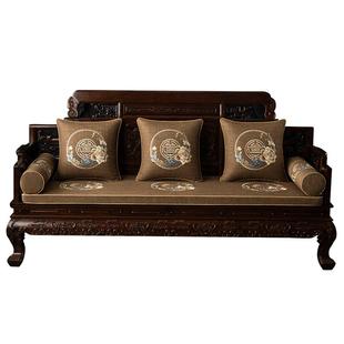 2025新款中式红木沙发垫实木家具套罩罗汉床垫子椅子坐垫刺绣定制