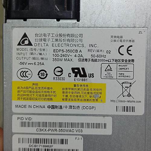 【议价-可维修】 Delta EDPS-350CBA 交换机 电源 工控备件  /均