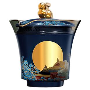 故宫官方店丨瑞兔迎月便携茶具套装 博物馆文创 茶杯茶壶生日礼物