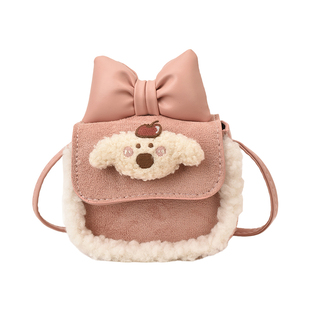 女童包包卡通可爱斜挎包儿童女孩秋冬毛绒单肩包洋气宝宝外出小包