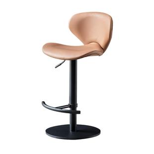 现代简约吧台椅家用升降旋转靠背铁艺轻奢前台酒吧高脚凳子吧椅