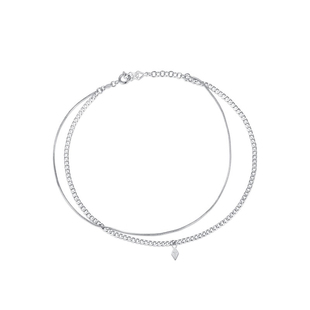 KLINKLIN原创双层菱形夏季男女甜酷项链叠戴小众设计高级感锁骨链